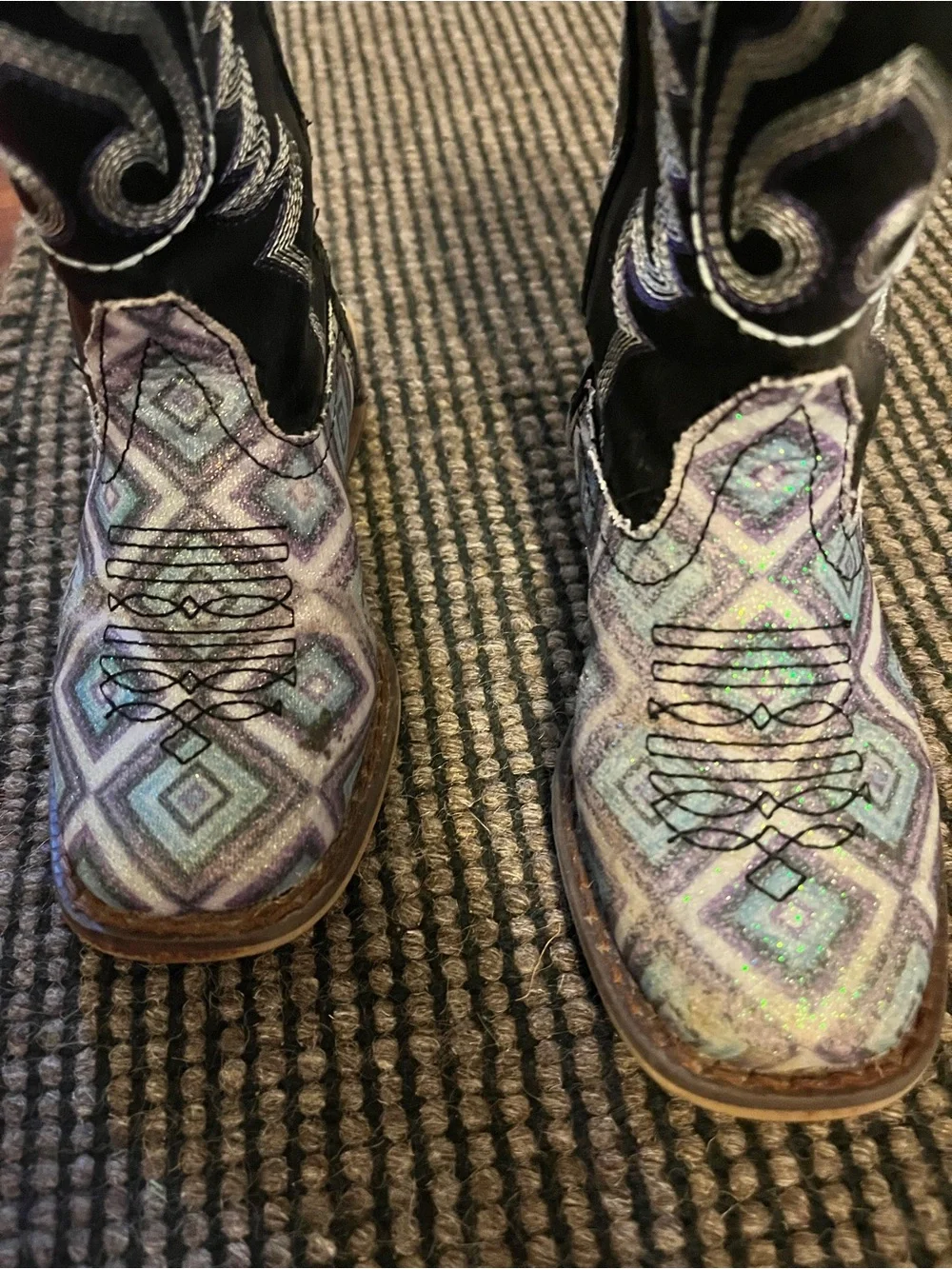 Toddler Girls Patterned Western Boots size 8/9
